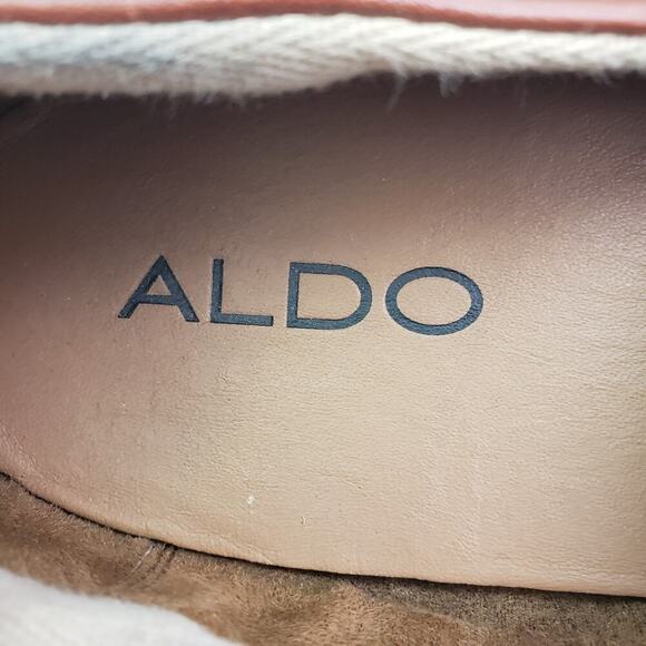 Aldo Mens Size 9.5 Brown Leather Slip On Casual Formal Loafer Shoes main image 7